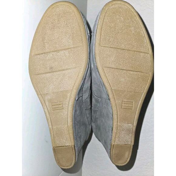 NEW! TOMS Desert Wedge High Grey Suede Women's Size 10 Ankle Boots Zipper Side - Picture 8 of 14